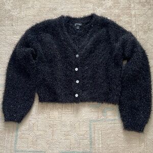 🖤Art Class fuzzy black cardigan🖤